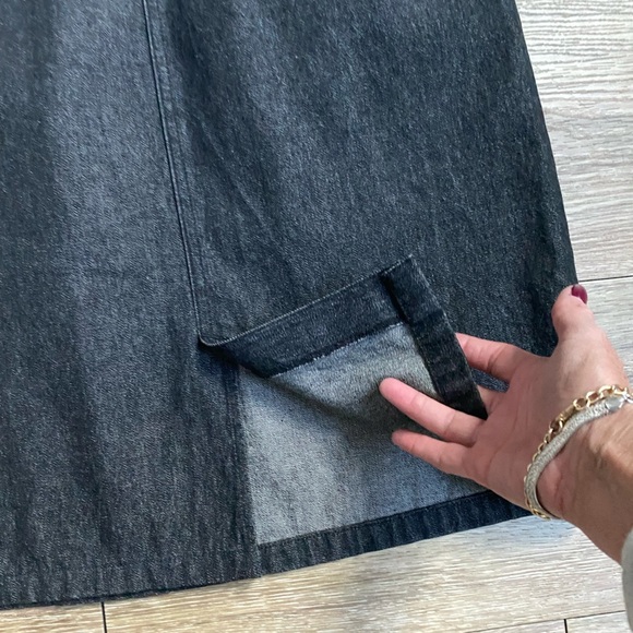 Lands' End Charcoal Grey Denim Midi A-Line Skirt Size S-Medium - Picture 8 of 9
